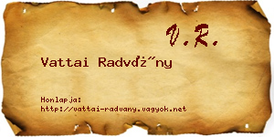 Vattai Radvány névjegykártya